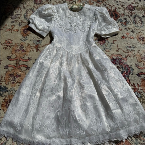 Vintage Girls Dress Jessica McClintock Lace Dress size 8 - Picture 8 of 12
